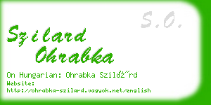 szilard ohrabka business card
